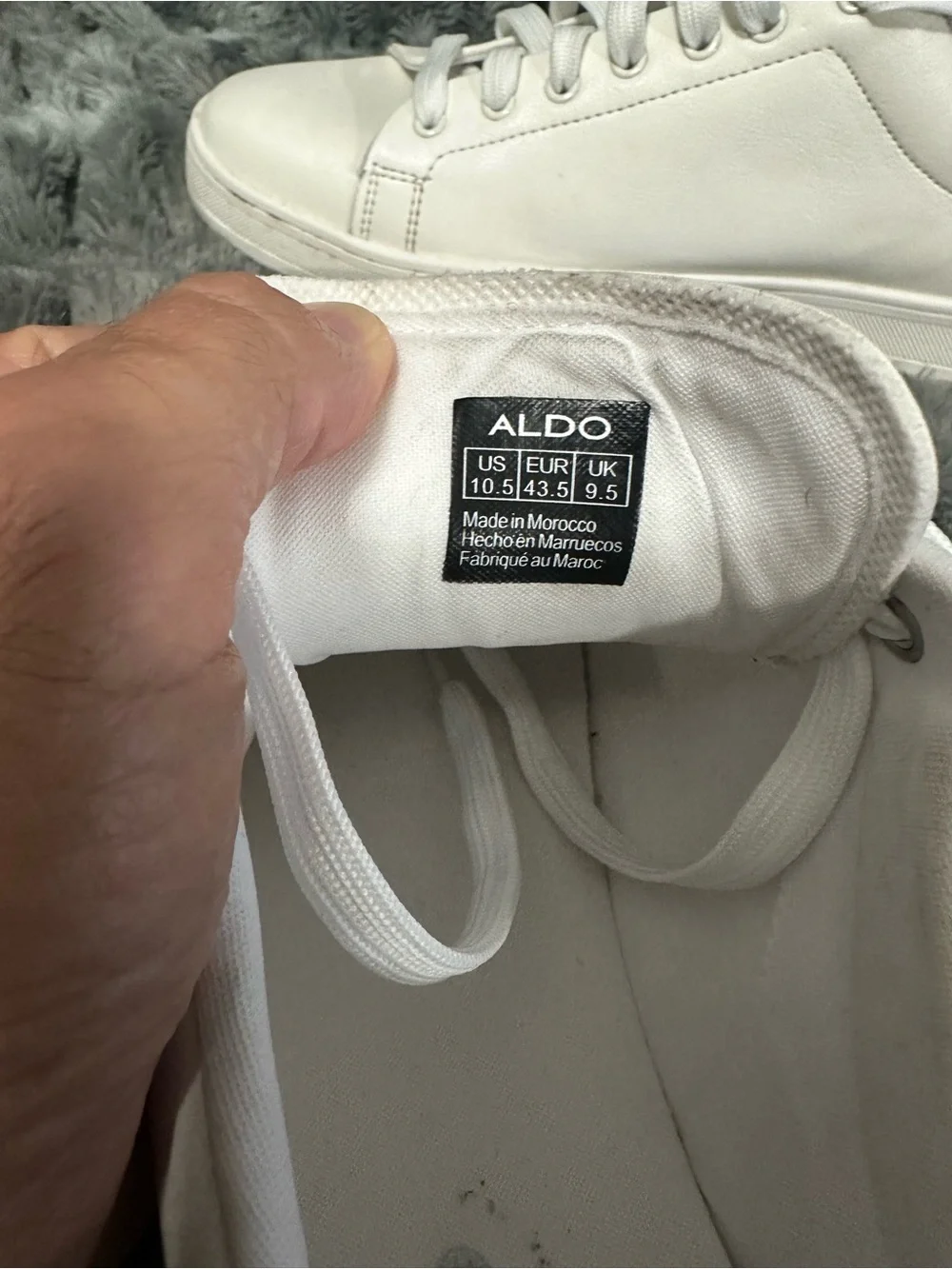 Aldo All-White Leather Lace-Up Sneakers